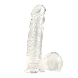 Dong with Suction Cup Clear 6 Inches
